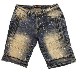 Southpole Jean Shorts Mens Distressed Faded Denim Blue‎  Size 28 Slim Y2K Jorts